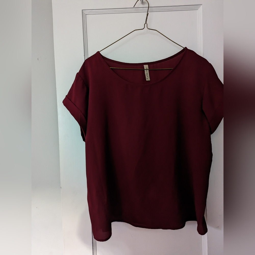 Simple Final Touch top in maroon